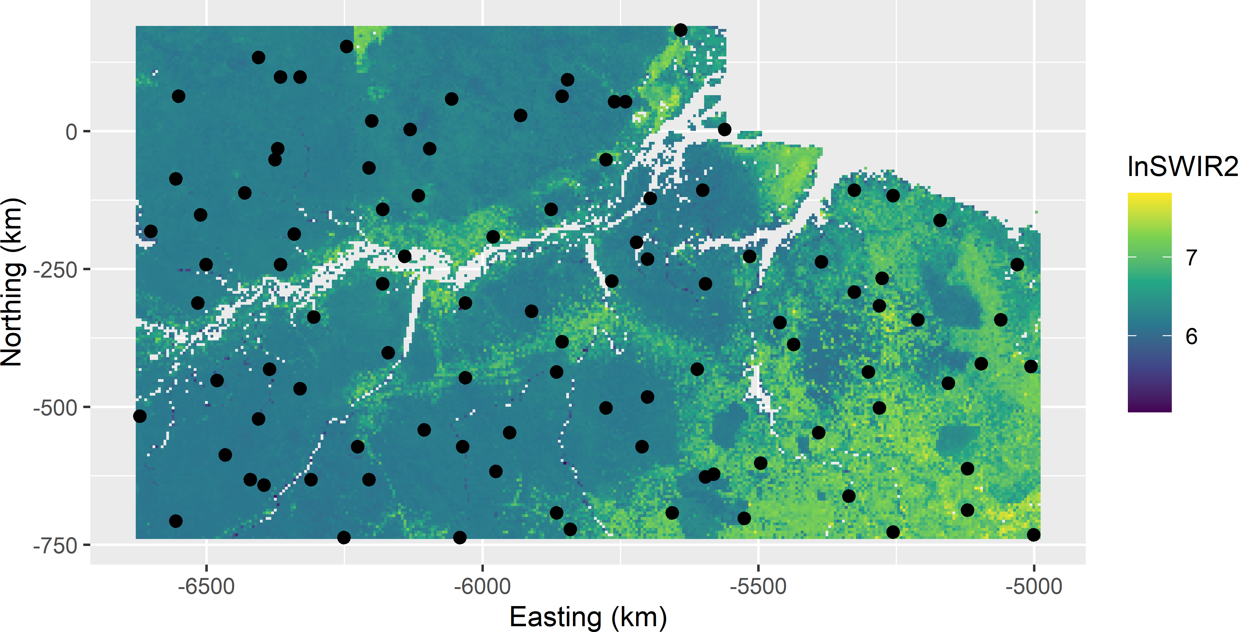 Sample balanced on lnSWIR2 with geographical spreading from Eastern Amazonia.