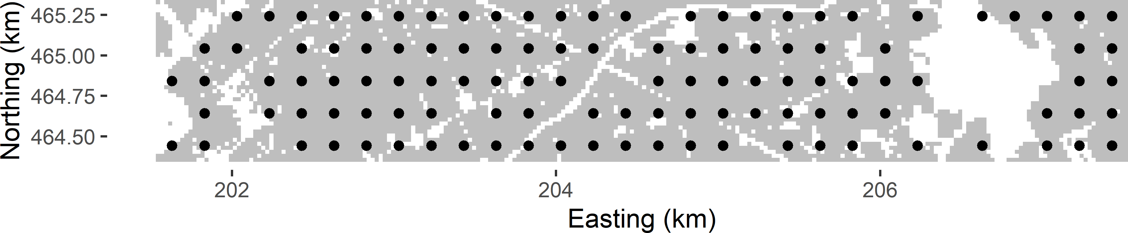Non-random square grid sample with a grid spacing of 200 m from Voorst.