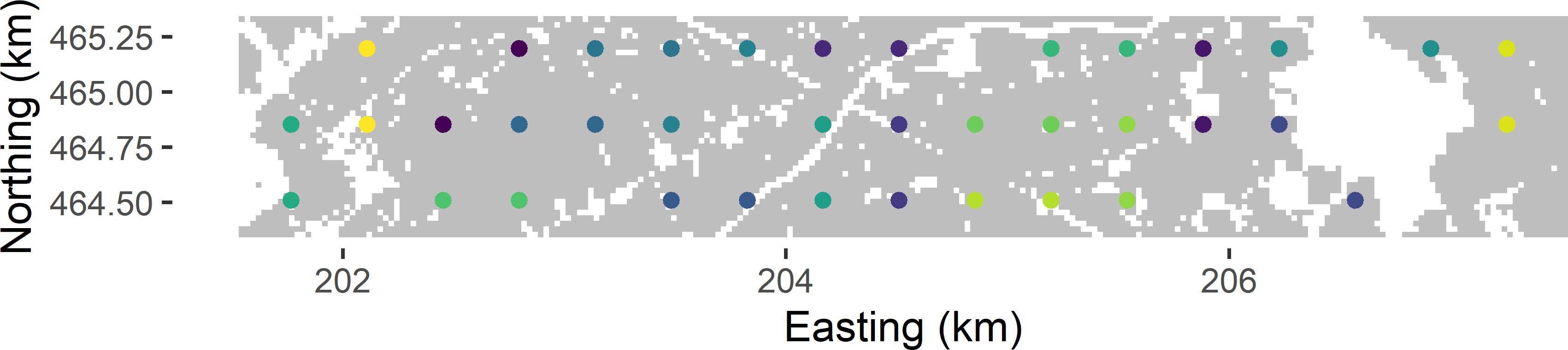 Clustering of grid points for approximating the variance of the ratio estimator of the mean SOM concentration in Voorst.